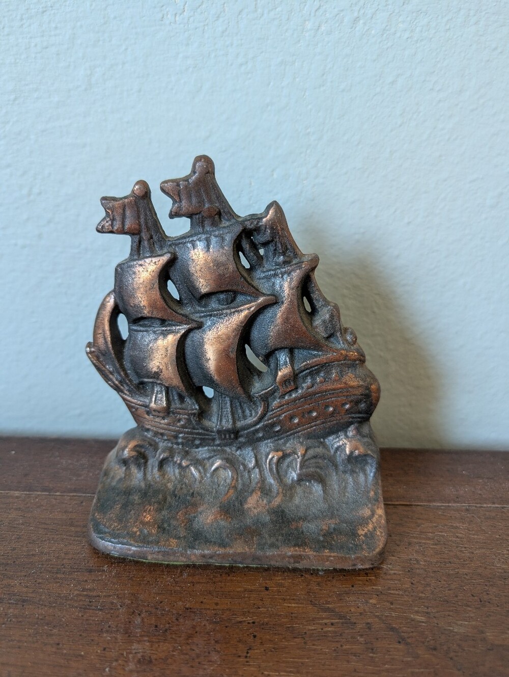 Vintage Nautical Ship Cast Iron Single Bookend